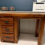 Solid Wooden Desk Rustic Style with 3 Drawers Image 6
