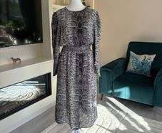 Ladies Grey & Black Snakeskin print Midi Dress from Gallery