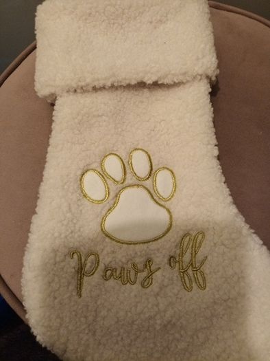 Luxury fur christmas dog stocking