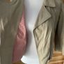 Kookai women leather cream jacket biker 3/4 length sleeves size 12 Image 4