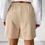 Flap Pocket Tie-Waist Apricot Shorts S Image 2