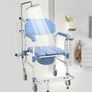 4-in-1 Wheeled Shower Chair, Bathroom Shower Chair with Wheels for Elderly, Waterproof Wheeled Commode Toilet Chair with Removable Bucket, Bedside Commode Chair on Wheels for the Disabled Image 5