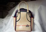 Stylish vintage leather golf practice ball bag with balls