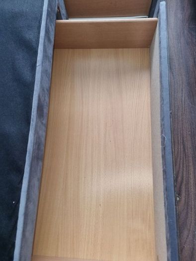 single velvet bed wite large drawers