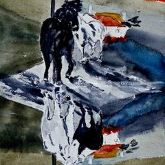 "it's good to reflect "   watercolour
