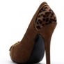 New in Box..Brown/Camel Court High Heel Shoe with Leapord Print (Size 5) Image 6