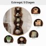 5 Tier Corner Shelf, Wooden Corner Bookcase, Freestanding Display Storage Shelf, Plant Stand for Living Room, Bedroom & Small Spaces Image 4