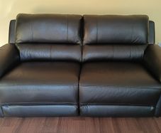 Samuel Black Leather 3 Seater Sofa by Murphy Home