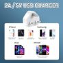 White Usb Plug For Iphone Plugs Uk 3 Pin Usb Adapter Plug Uk Usb3 Pack Wall Plug-Usb Charger Plug Uk Mobile Phone Mains Chargers Usb Plugs Compatible With Other Image 6