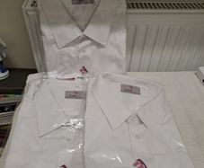 3 New White Business Shirts Size 19 inch Short Sleeve