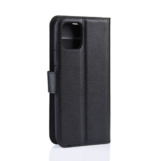 For iPhone 11 Pro Max Wallet Case Cover PU Leather Holder Card Slots New Black - FHT05IPK1