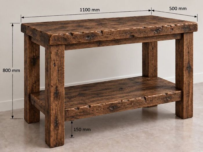 Handmade Rustic Wood Bathroom Vanity Unit