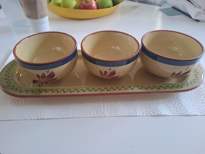 M&S Tuscany Pottery Chips & Dips Set - Perfect Condition