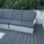 Huge Outdoor Living corner sofa and grey cushions .Please read Image 8