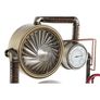 Industrial Wall Clock with Valves and Decorative Pipes Image 3