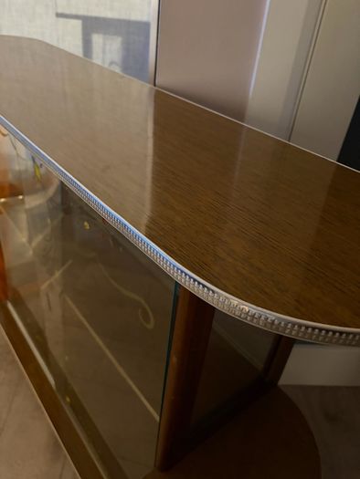 Vintage Mid-Century Cocktail / Drinks Cabinet Glass/ Wood Bar Display (1950s/60s)