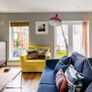 Navy Sofa & Yellow Armchair Image 2