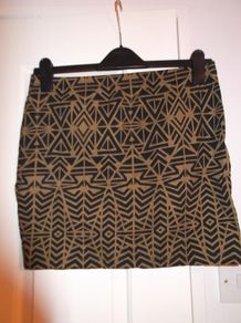 Black and Gold design Mini Skirt