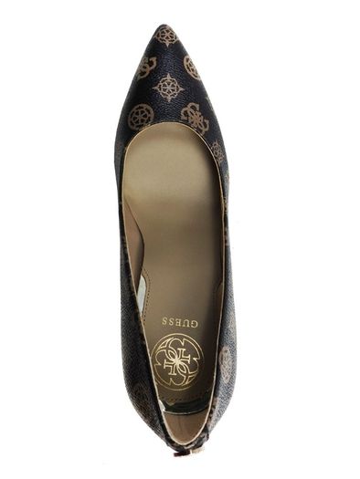 Guess Brown Logo-Print Court Shoes Brocr-Brown RRP 129e 6 UK & 7 UK NEW & BOXED perfect for Christmas party