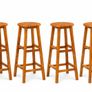 Set of 4 Solid Acacia Wood Bar Stools Image 4