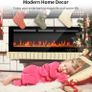 Electric Fireplace Touch Screen Glass Panel Colorful Flame Insert Wall Mounted Heater Remote Control with Crystal&Log Set,900/1800W (127CM, Black) Image 4