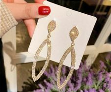 Golden Earrings with Sparkly Gems