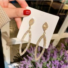 Golden Earrings with Sparkly Gems