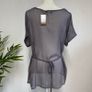 Sheer embroidered grey blouse top | NWT Size UK12 Image 2
