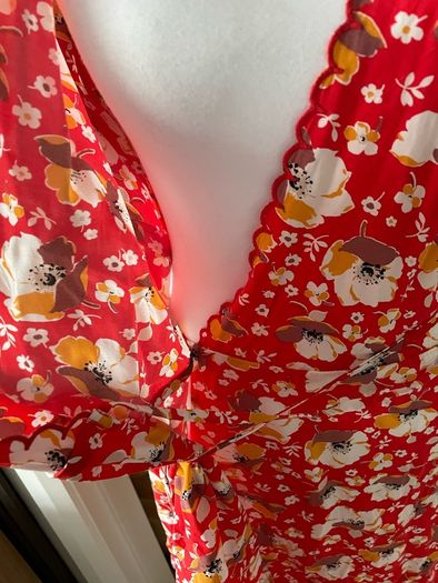 dress mini & Other Stories Printed Scallop Wrap Mini Dress Women's Red Floral size 10