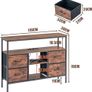 Vintage Living Room Cabinet with LED Lighting, Vintage Chest of Drawers with 4 Drawers, 110 x 30 x 78 cm, 2 USB and 2 AC Ports, Wooden Sideboard for Living Room, Perfect for Sideboard Kitchen Image 2