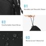 Electronics Accessories Organiser Bag, Travel Cable Organizer Bag Pouch Portable Waterproof Double Layers All-in-One Carry Travel Bag for Cable, Cord, Charger, Phone, Earphone M-Black Image 4