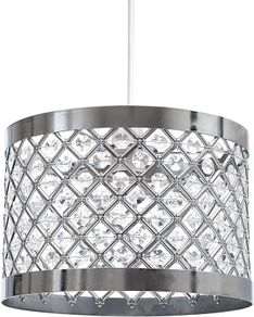 Acrylic Moda Sparkly Ceiling Pendant Light Shade, Steel