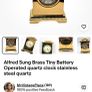 Vintage miniature Tiny Battery Operated quartz clock stainless steel quartz Image 6