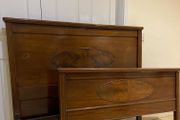 Antique Edwardian flamed mahogany double bed