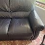 Navy leather couch Image 5
