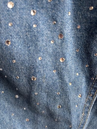Rhinestone embellished mom jeans
