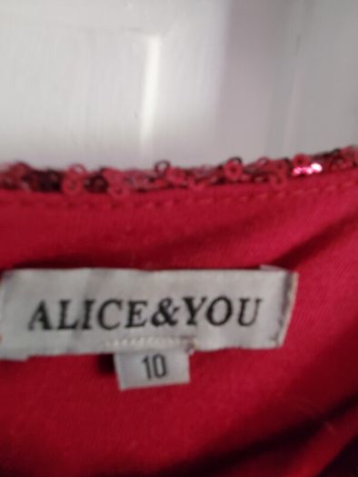 red sparkly dress