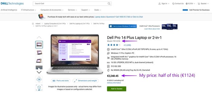 Dell Pro 14 Plus PB14250, NEW!