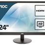 Dual Aoc E2460sh 24" Led Monitor, Speakers, 1ms 1080p Hdmi/vga/dvi Image 4