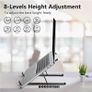NEW SALE | Laptop Stand for Desk, Adjustable Laptop Riser ABS Silicone Foldable Portable Laptop Holder, Ventilated Cooling Notebook Stand for 10-15.6 inch Laptops,Tablet-Black Image 4