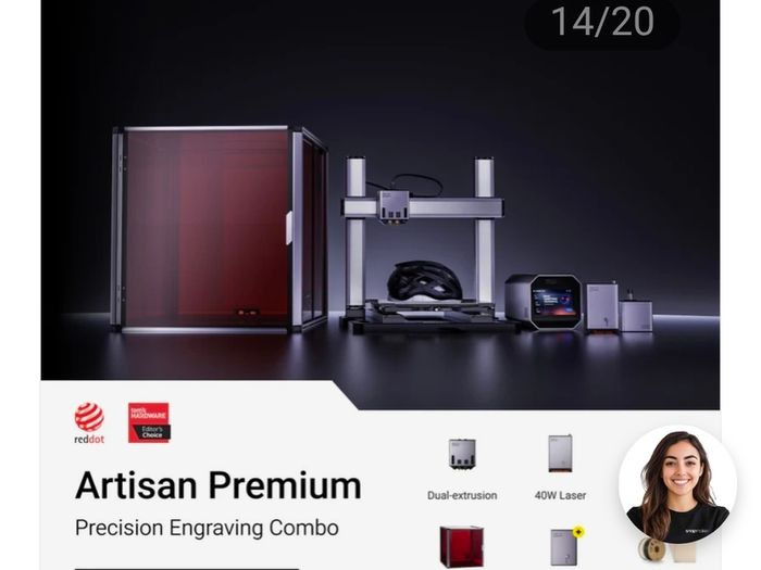 3d printer - laser engraving - laser cutter - Cnc all in one artisan premium