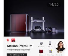 3d printer - laser engraving - laser cutter - Cnc all in one artisan premium