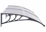 Door Canopy Grey and Transparent 200x80 cm PC