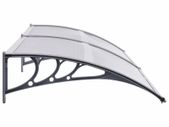 Door Canopy Grey and Transparent 200x80 cm PC