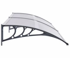 Door Canopy Grey and Transparent 200x80 cm PC