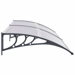 Door Canopy Grey and Transparent 200x80 cm PC