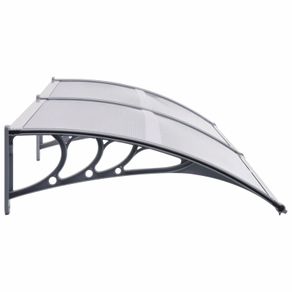 Door Canopy Grey and Transparent 200x80 cm PC