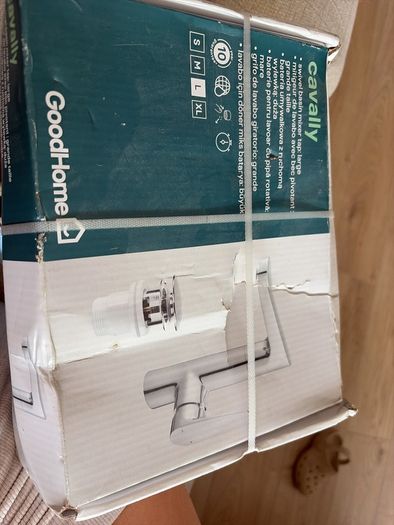 GoodHome Cavally Swivel Tall Chrome effect Round Basin Mono mixer Tap