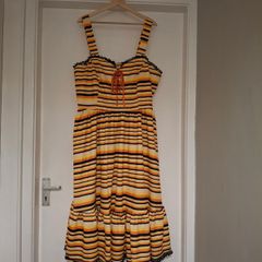 BNWT Waxpoetic Clothing Midi Dress Candy Corn Stripe 2X
