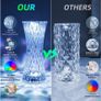 Diamond Table Lamp, Touching Control Romantic Rose Crystal Lamp,16 Colour Changing Lamp Bedside Light, 2000mAh Battery Crystal Lamp LED Diamond Lamp for Bedroom Living Room Party Dinner Decor Image 6